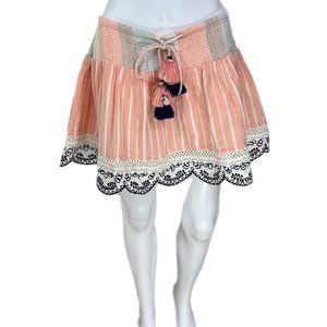 PRE-OWNED - HEMANT & NANDITA Peach Printed Mini Skirt Size S